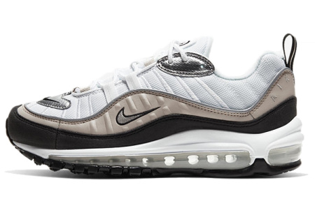 Nike Air Max 98 Low Топ Air Cushion Беговые кроссовки Женские Коричневый Белый