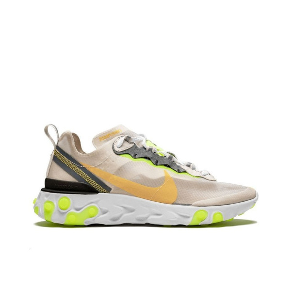 Nike React Element 87 Амортизация Противоскользящие Низкие Повседневные Беговые Кроссовки Унисекс Оранжевый Зеленый