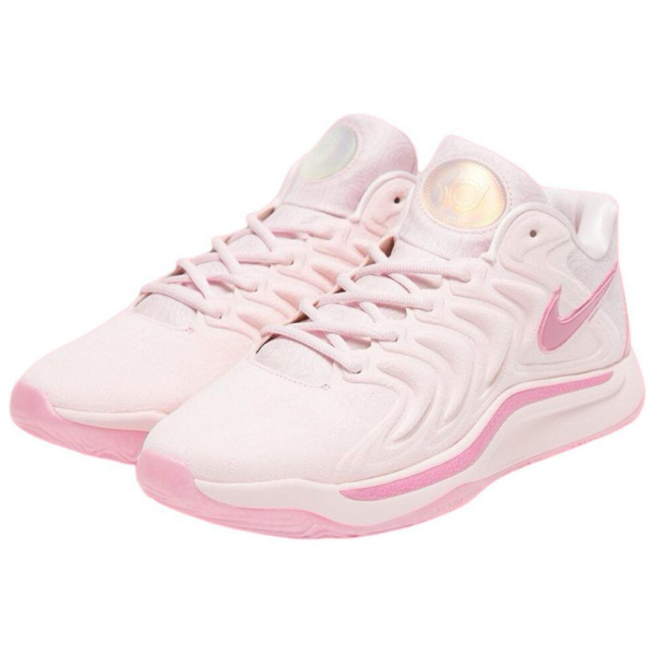 Nike KD 17 'Aunt Pearl' Устойчивые к истиранию Дышащие Низкие Баскетбольные кроссовки Мужские Розовые