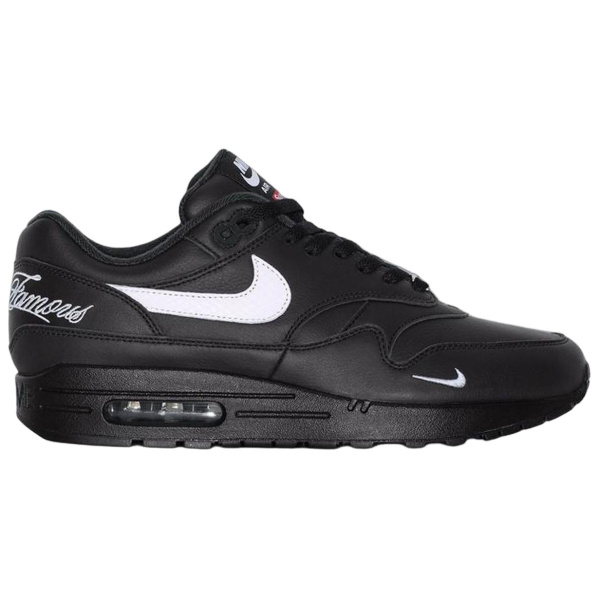 Supreme X Nike Air Max 1 Кожа Устойчивая к истиранию Низкий Топ Воздушная Подушка Повседневные Беговые Кроссовки Унисекс