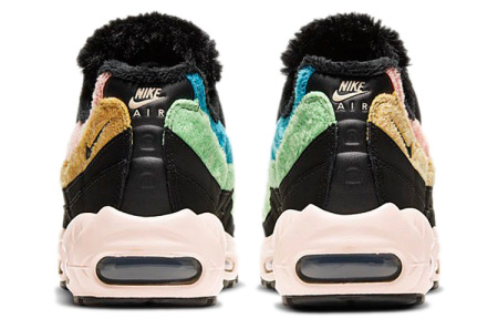 Nike Air Max 95 Раздельная замша Низкий топ Амортизирующие повседневные беговые кроссовки Женские Черный Розовый Синий