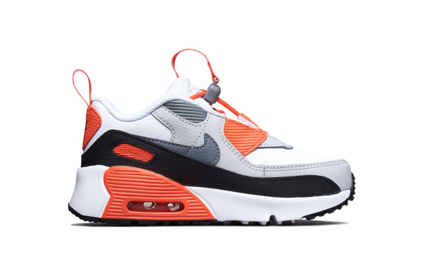 Nike Air Max 90 Toggle MID Детская обувь Серый Белый Оранжевый для малышей и детей дошкольного возраста