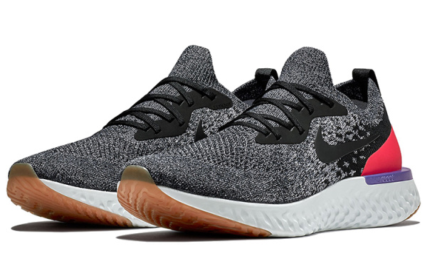 Nike Anti-slip Легкий Низкий Топ Марафон Беговые кроссовки Мужские Серый Красный