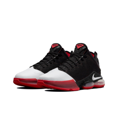 Nike Lebron 19 Удобные Круглые Палцы Низкие Баскетбольные Кроссовки для Игры Мужские Черно-Белые-Красные