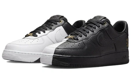 Nike Air Force 1 '07 Prm 'Breakthrough' Hip Hop Low Скейтборд Кроссовки Мужские Черный Белый Золото