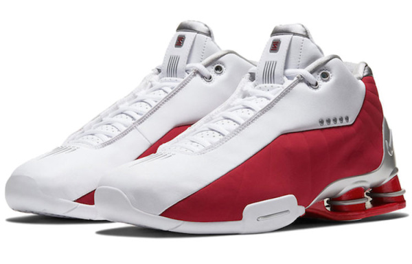 Nike Shox BB4 Series Varsity Красный Нескользящий Легкий MID Топ Баскетбольные кроссовки для игры Мужской Красно-белый