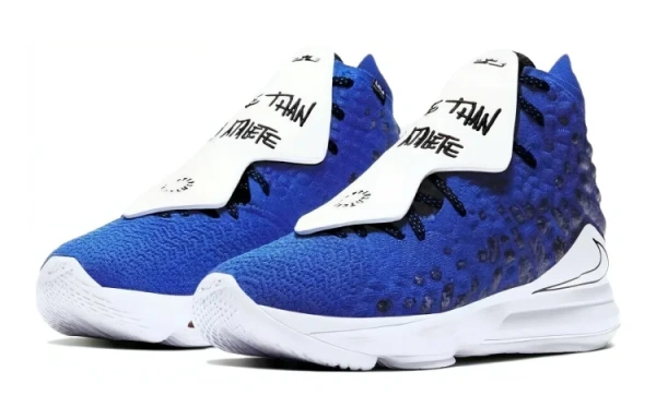 Nike Lebron 17 'MORE THAN AN Athlete' MID Топ Детские Баскетбольные Кроссовки Синие Белые Подростковые