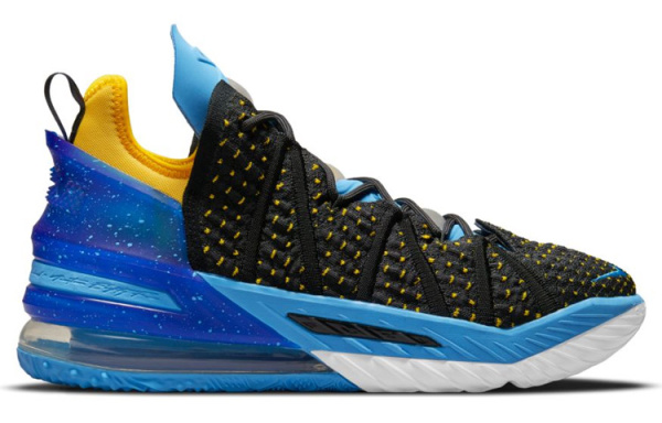 Nike Lebron 18 EP 'Minneapolis Лейкерс' MID Топ Мужские Баскетбольные Кроссовки для Игры Черные Синие Желтые