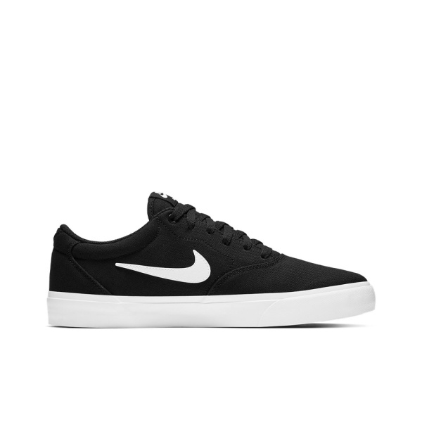 Nike SB Charge Холст Покрытие Противоскользящие Низкие Кроссовки для Скейтбординга Унисекс Черно-Белые