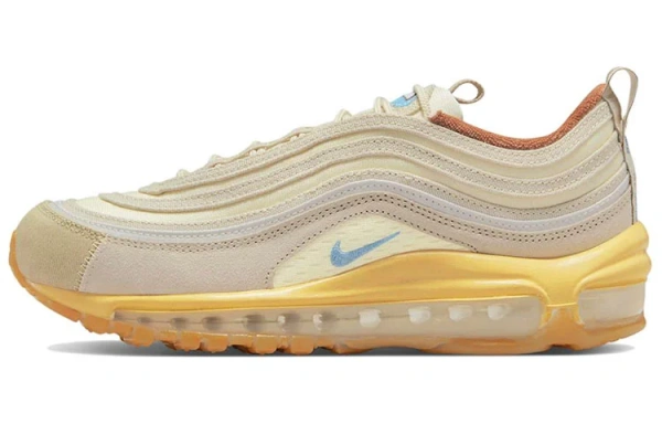Nike Air Max 97 Текстиль Кожа Дышащий Низкий Топ Повседневные Кроссовки для Бега Женские Кокосовое Молоко