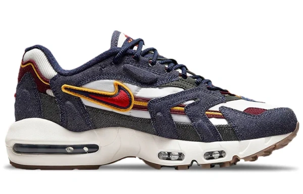 Nike Air Max 96 Low Топ Амортизирующие Повседневные Беговые Кроссовки Унисекс Джинсовый Синий