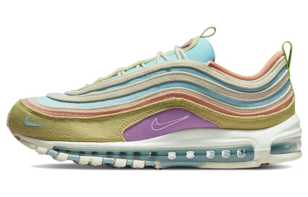Nike Air Max 97 Ткань Устойчивая к истиранию Низкий Топ Повседневные Беговые Кроссовки Мужские Зеленые