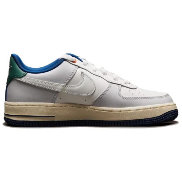 Nike Air FORCE 1 LV8 Устойчивые к истиранию Дышащие Низкие Кеды для Детей для Скейтбординга Серый Белый