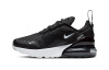 Nike Air Max 270 Амортизация Износостойкие Низкие Кроссовки для Детей Lifestyle Черные Белые для Возраста 3-7 Лет