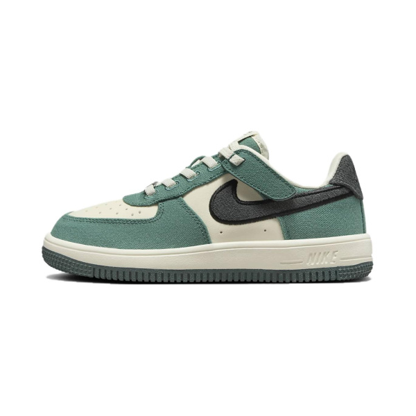 Nike Air Force 1 Slip Resistant Abrasion Resistant Низкий Топ Детские Скейтбординги Зеленый Коричневый Детский
