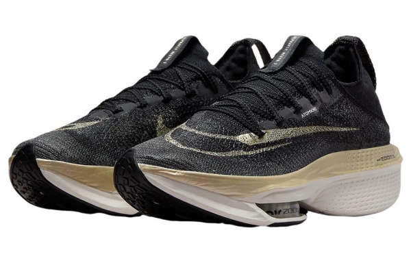 Nike Air Zoom Alphafly Next% 2 Беговые кроссовки Низкий Топ Черный/Золото Мужской