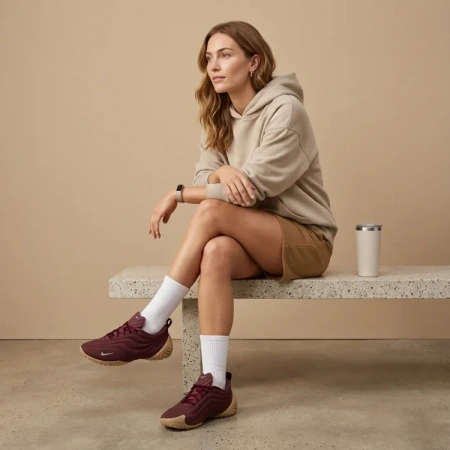 Nike Astra Ultra Устойчивые к истиранию низкие повседневные беговые кроссовки женские бордового цвета