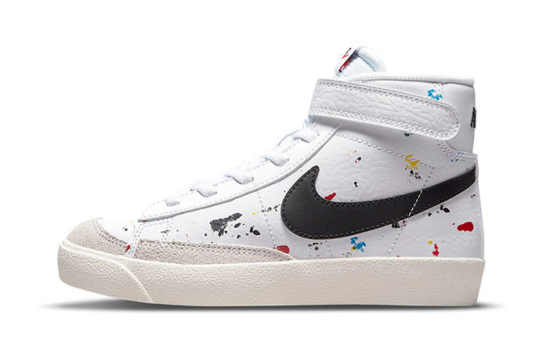 Nike Blazer 77 BB Противоскользящий Легкий Поддерживающий MID Топ Детские Скейтбординг Белый Черный