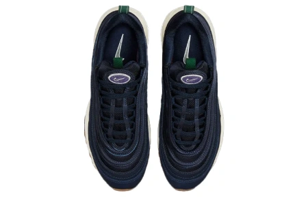 Nike Air Max 97 Текстиль Кожа Амортизация Износостойкие Низкие Повседневные Беговые Кроссовки Женские Синие
