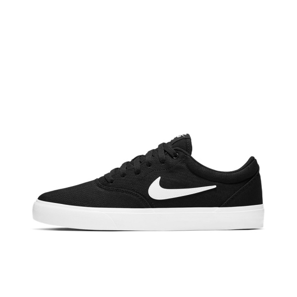 Nike SB Charge Холст Покрытие Противоскользящие Низкие Кроссовки для Скейтбординга Унисекс Черно-Белые