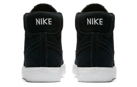 Nike Blazer Mid Топ Детский Скейтбординг Черный Замша Подростковый