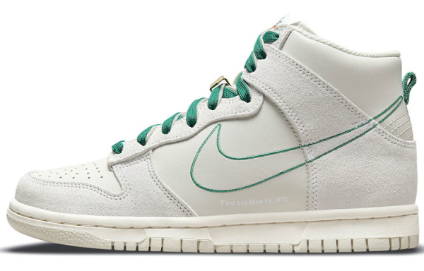 NIKE Dunk SE 'First Use' Золото Тон Замок Кожа Мраморный Устойчивый к Износу Дышащий Высокий Топ Детские Скейтбординги