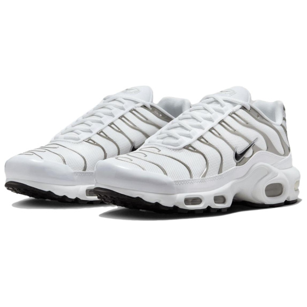 Nike Air Max Plus Дышащая Поддержка Низкий Верх Повседневные Беговые Кроссовки Женские Белый Серебряный