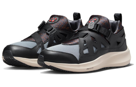 Patta X Nike Air Huarache Ткань Противоскользящие Низкие Беговые Кроссовки Мужские Черные Серые Красные