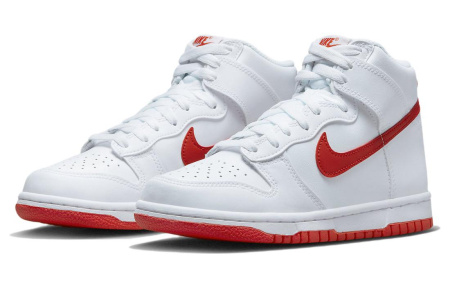 Nike Dunk High 'Picante Красный' Синтетическая кожа кожа против скольжения амортизация высокий топ