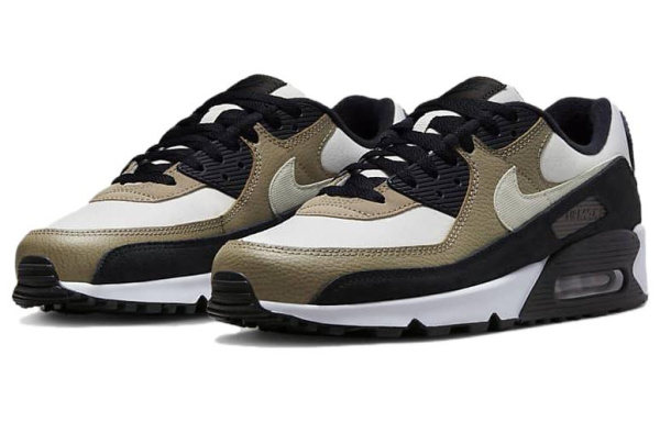 Nike Air Max 90 Текстиль Синтетическая кожа Низкий верх Повседневная обувь Мужская Серый Черный