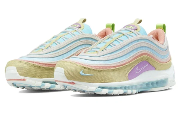 Nike Air Max 97 Ткань Устойчивая к истиранию Низкий Топ Повседневные Беговые Кроссовки Мужские Зеленые