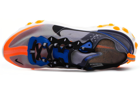 Nike React Element 87 Сетка Текстиль Амортизация Баланс Низкий Топ Беговые кроссовки Унисекс Серый Оранжевый Синий