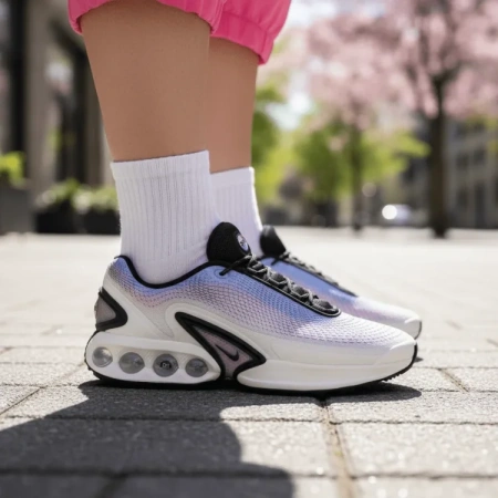 Nike Air Max DN Устойчивые к истиранию Низкие Беговые кроссовки Женские Белые Розовые Фиолетовые