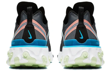 Nike React Element 55 Сетка Низкий Топ Повседневные Беговые Кроссовки Мужские Синие Серые
