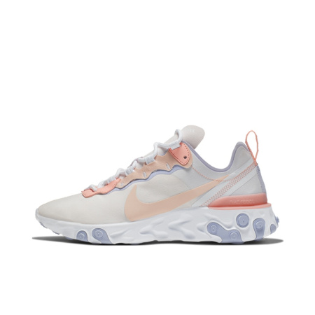 Nike React Element 55 Ткань Амортизация Низкий Топ Повседневные Беговые Кроссовки Женские Вишневый Цветок Розовый