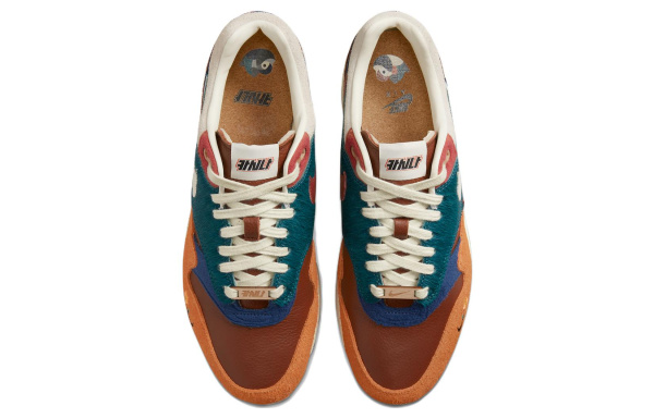 Kasina X Nike Air Max 1 Устойчивые к истиранию низкие повседневные беговые кроссовки унисекс коричневого цвета