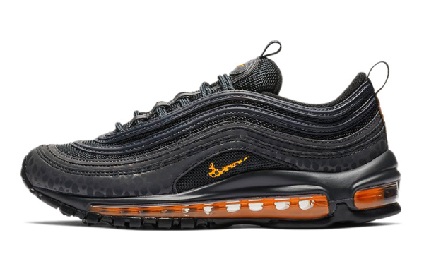 Nike Air Max 97 'Off Noir' Амортизация Низкие Кроссовки для Беговых Занятий Детские Черные Оранжевые Подростковые