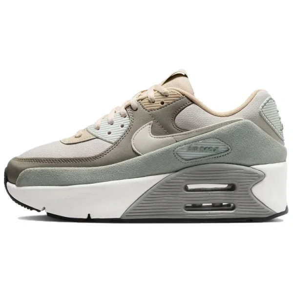 Nike Air Max 90 Устойчивые к истиранию Низкие Повседневные Беговые Кроссовки Женские Светло-Серые
