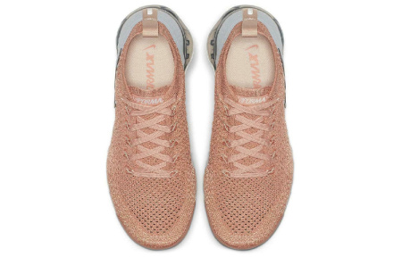 Nike VaporMax Flyknit 2 Low Топ Беговые кроссовки Женские Розовый Ткань вязаная Воздушная подушка