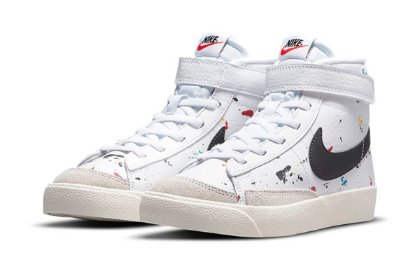 Nike Blazer 77 BB Противоскользящий Легкий Поддерживающий MID Топ Детские Скейтбординг Белый Черный