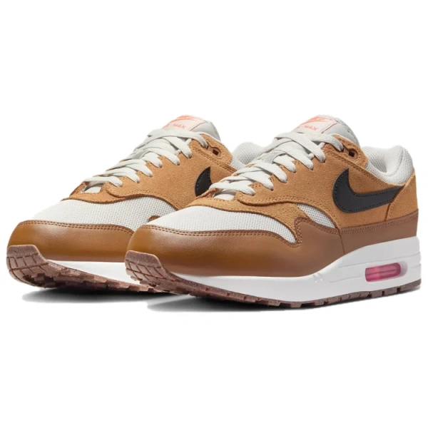 Nike Air Max 1 Low Беговые кроссовки Мужские Коричневый Белый