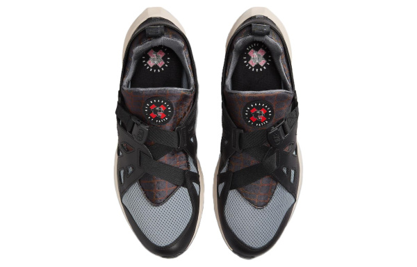 Patta X Nike Air Huarache Ткань Противоскользящие Низкие Беговые Кроссовки Мужские Черные Серые Красные