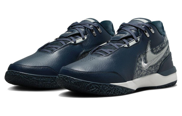 Nike LeBron NXXT Gen AMPD Armoury Темно-синий Синий Низкие Баскетбольные Кроссовки Мужские Сине-зеленый
