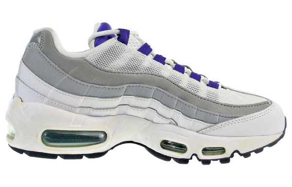 Nike Air Max 95 Текстиль Кожа Низкий Верх Спортивная Повседневная Обувь Женская Белый Серый Фиолетовый
