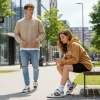 Nike Dunk Low Top Скейтборд Кроссовки Унисекс Коричневый Белый