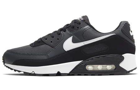 Nike Air Max 90 Vintage Устойчивые к истиранию Низкие Повседневные Беговые Кроссовки Унисекс Железо Серый Черный