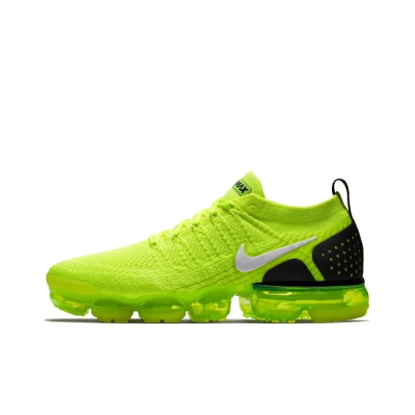 Nike VaporMax Flyknit 2 Low Топ Марафон Беговые кроссовки Унисекс Неоновый зеленый