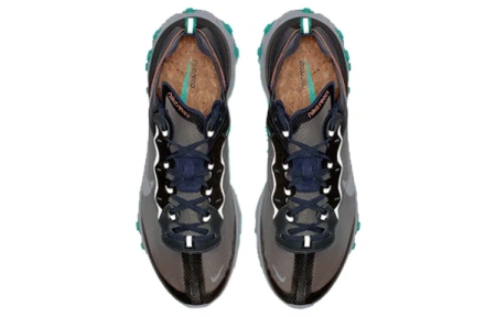 Nike React Element 87 Сетчатая ткань Текстиль Амортизация Баланс Низкий Топ Беговые кроссовки Унисекс Черный Зеленый
