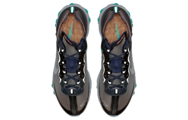 Nike React Element 87 Сетчатая ткань Текстиль Амортизация Баланс Низкий Топ Беговые кроссовки Унисекс Черный Зеленый