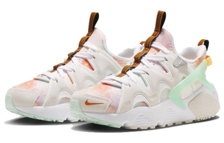 Nike Air Huarache Износостойкие Дышащие Легкие Низкие Беговые Кроссовки Женские Белые Розовые Зеленые